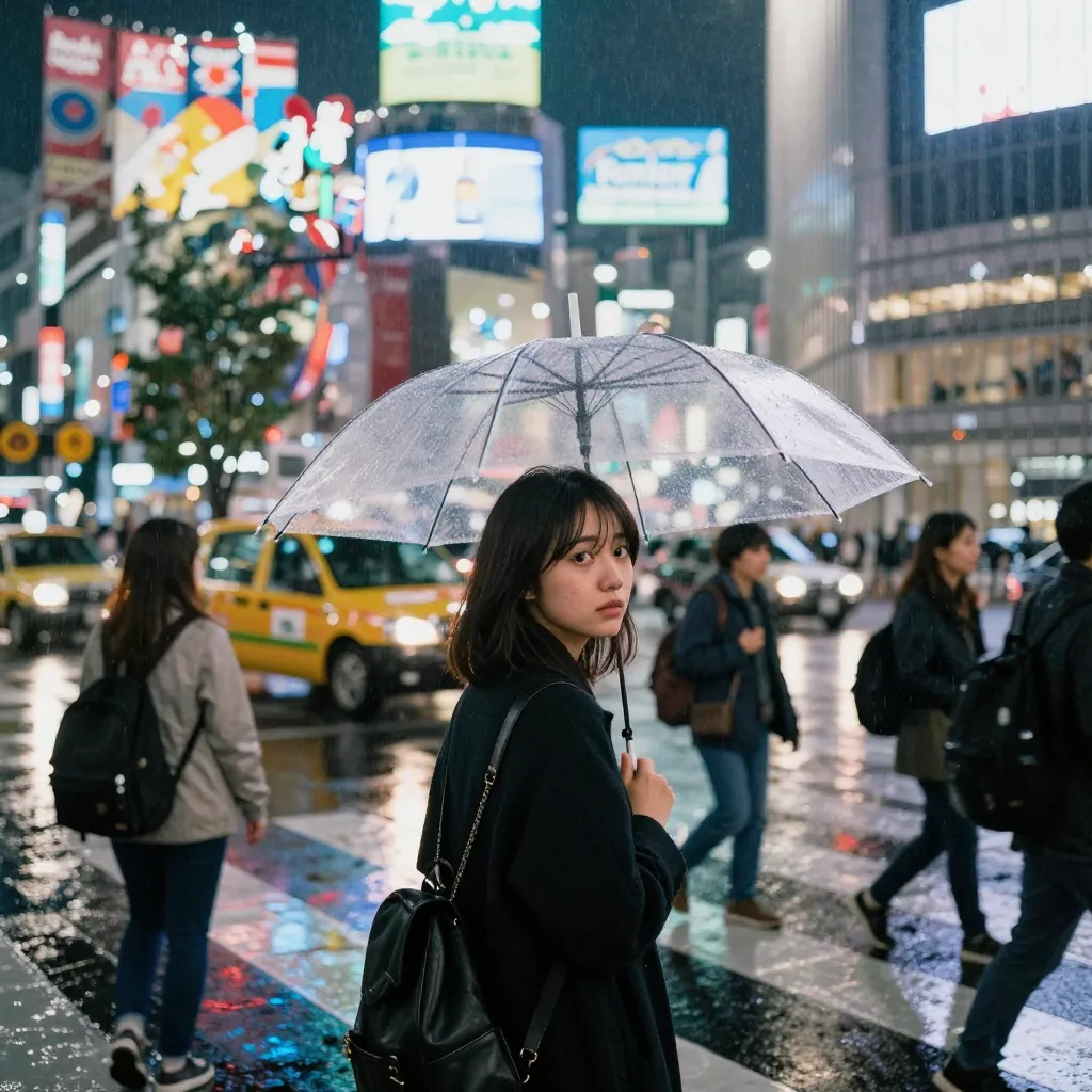 Tokyo Rainy Night Street Documentary